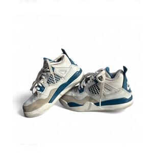 Nike Jordan 4 Retro Toddlers Sneakers White And Blue Size 11C
